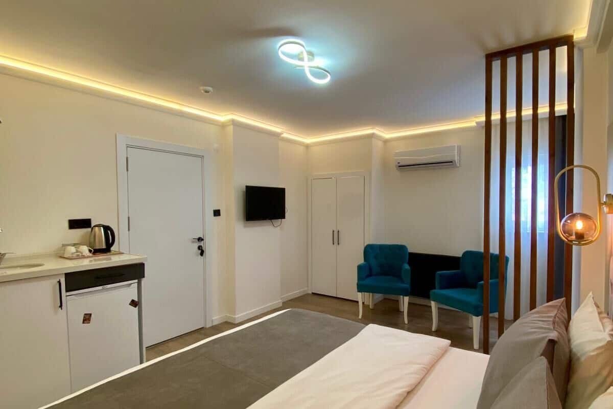 Habitación Deluxe, 1 cama Queen size, vista a la montaña | 1 habitación, insonorización, wifi gratis y ropa de cama