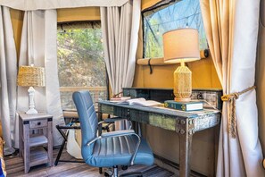 Interior - Canopy, Luxury Glamping Tent in the Western NC Tree Tops (Bryson City)