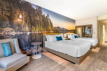 Suite, 2 Queen Beds, Non Smoking | Hypo-allergenic bedding, desk, laptop workspace, iron/ironing board. Cambria Hotel Lake Placid - Lakeside Resort