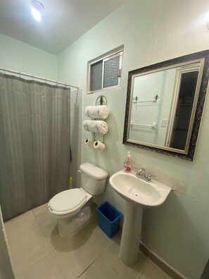 Maison, 2 chambres, accessible aux personnes à mobilité réduite, patio | Salle de bain