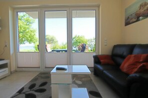 Televisión, chimenea y estéreo 