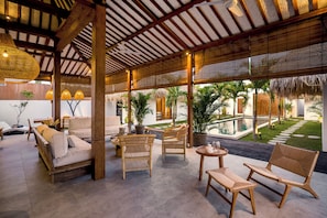 Deluxe Villa, 5 Bedrooms, Private Pool, Pool View | Living area | Smart TV