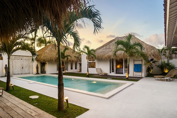 Deluxe Villa, 5 Bedrooms, Private Pool, Pool View | View from room - Villa Surga Blue by Alfred in Bali (Seminyak)