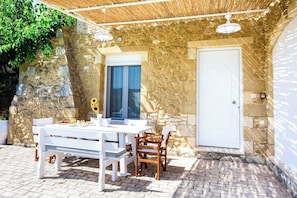 Villa, 3 Bedrooms, Private Pool, Garden View | Outdoor dining - Mysigt Villa - Next To Platanias, 2min From Beach (Platanias)
