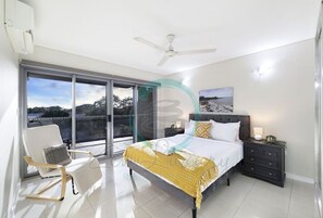 3 bedrooms, desk, iron/ironing board, travel cot