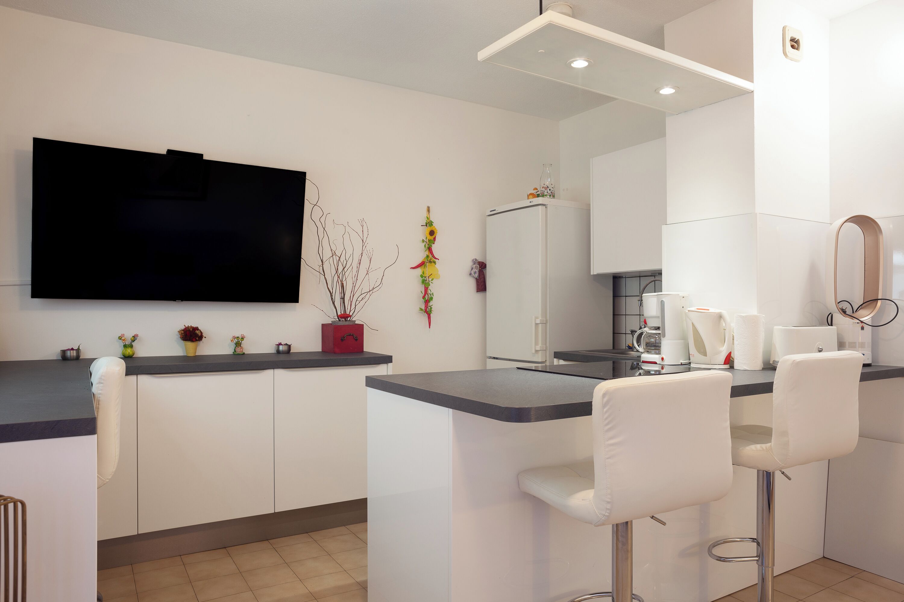 Kühlschrank, Mikrowelle, Ofen, Herdplatte