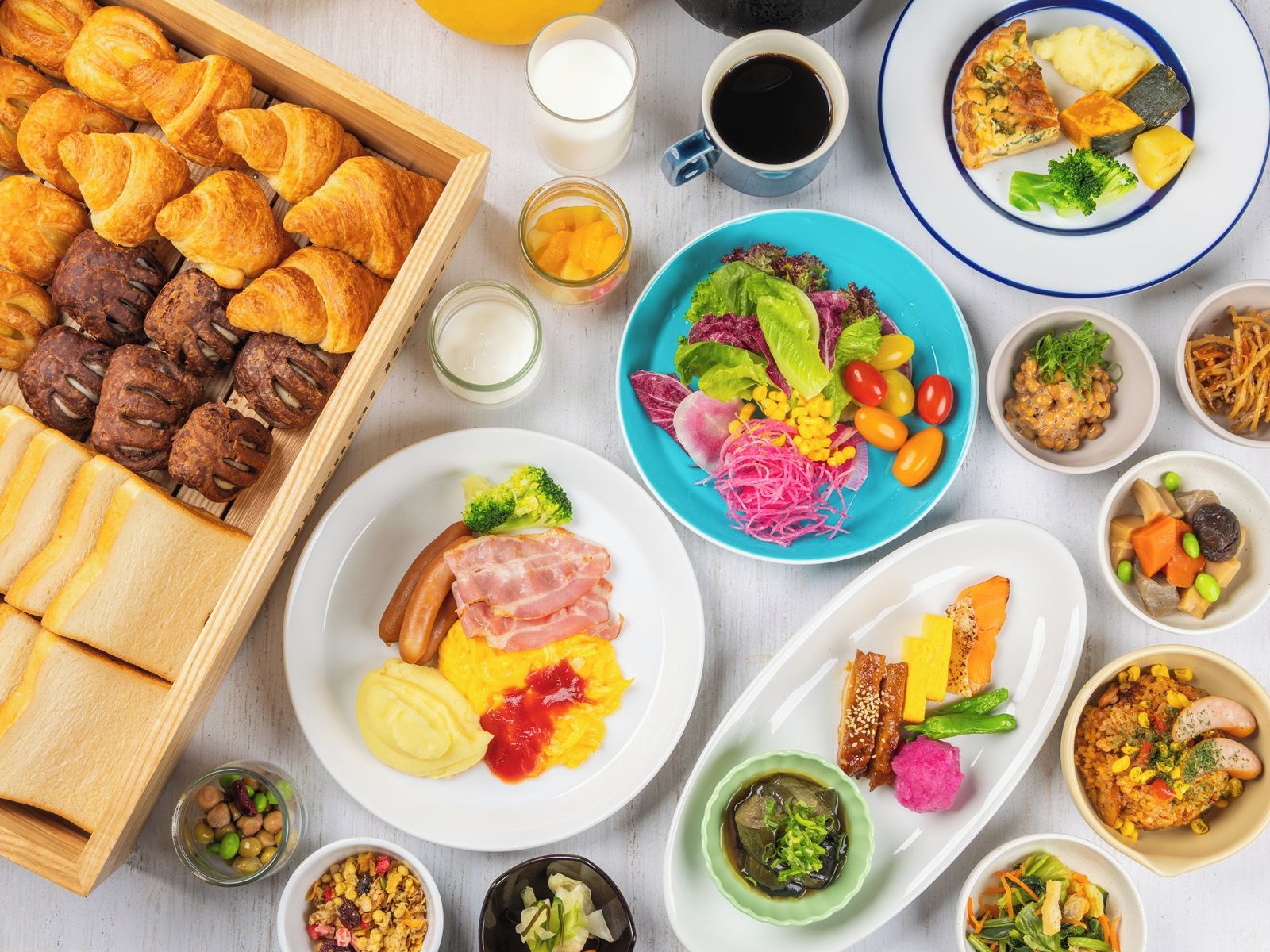 뷔페 아침 식사