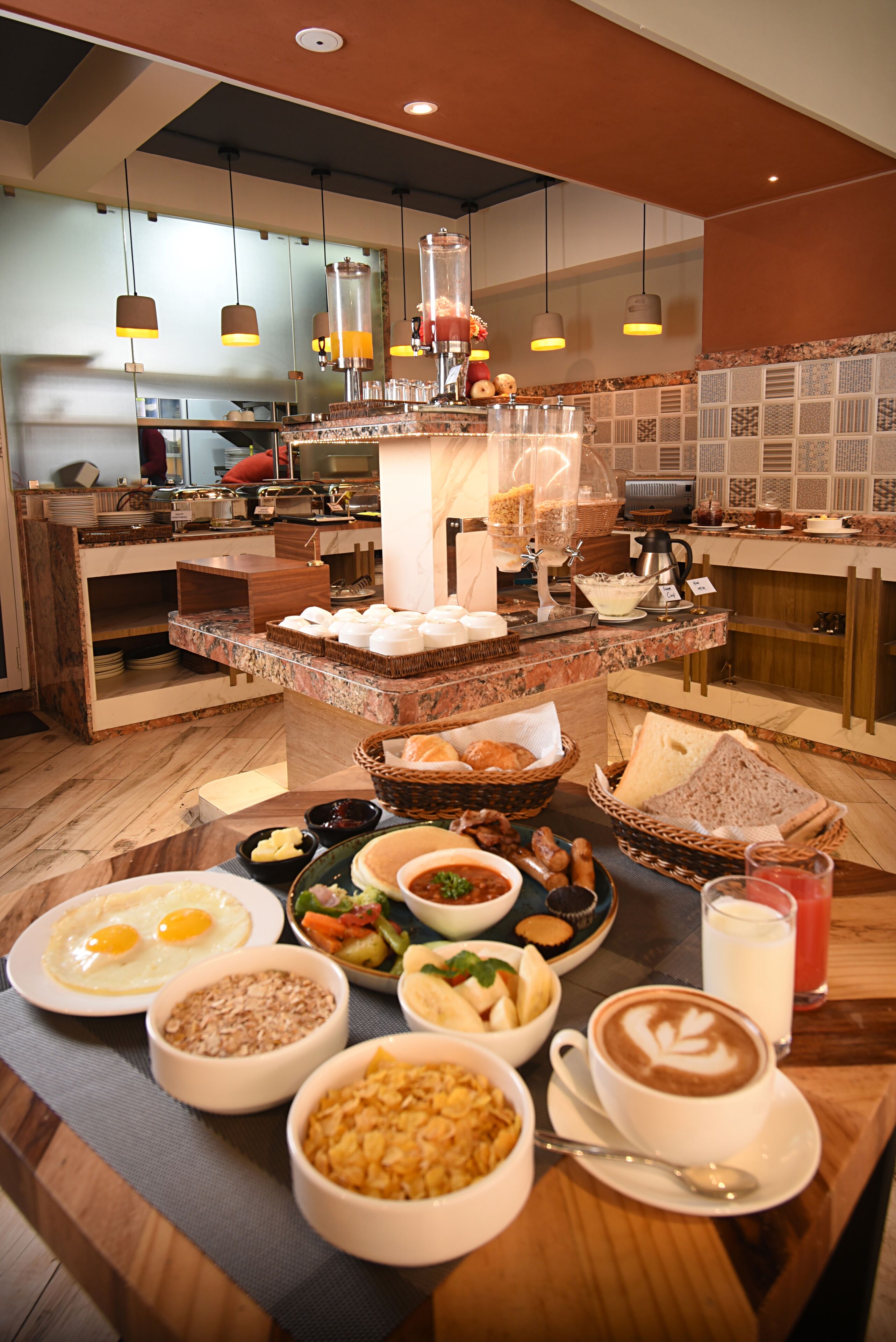 Free daily buffet breakfast