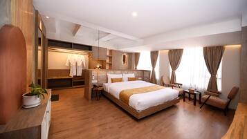 Premium bedding, memory-foam beds, minibar, desk