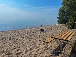On the beach, beach towels
