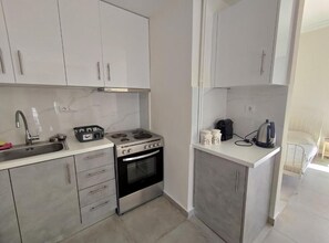 Lägenhet | Eget kök | Stort kylskåp, ugn, brödrost och grytor/köksredskap