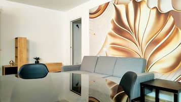 Basic Apartment | Private kitchen | Full-sized fridge, cookware/dishes/utensils, dining tables
