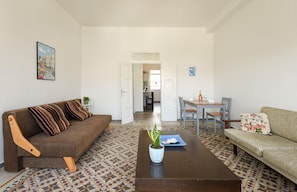 Living area - Vintage Charm 1BR Apt w Balcony & View (Haifa)