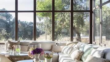 Televisie en een open haard