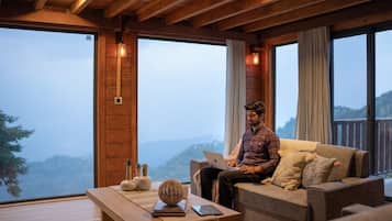 Luxury Villa, 2 Bedrooms | Living room | Fireplace