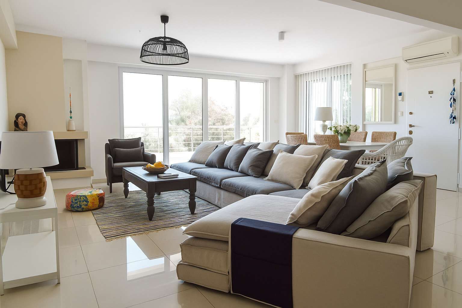 TV, fireplace, offices