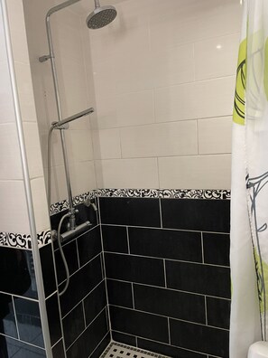 Ducha, secador de pelo, papel higiénico