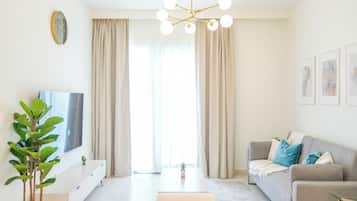 Deluxe Apartment, 1 Bedroom, Balcony | Living area | Smart TV, Netflix, streaming services