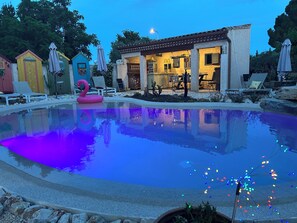 Outdoor pool, a heated pool