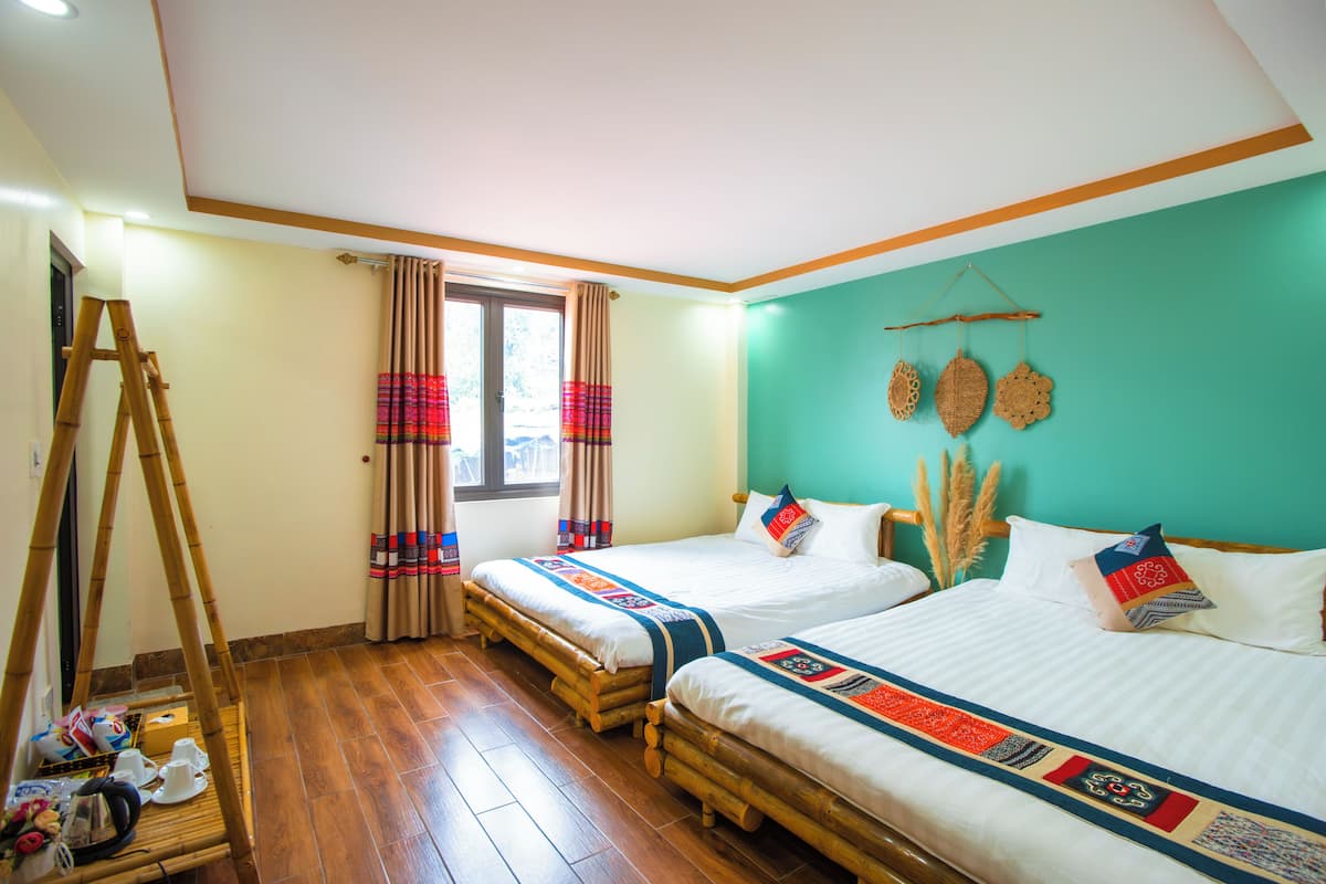 Family room with garden view | Premium bedding, memory foam beds, free minibar, in-room safe