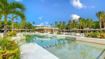6 outdoor pools, pool umbrellas
