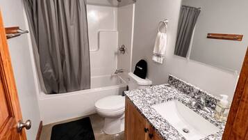 Bathtub, hair dryer, towels