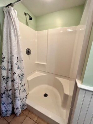 Shower, towels, soap, toilet paper - Cape Cod Beach Cottage  2-Bedroom Small Cape Cod Cottage with amazing views! (Mashpee)