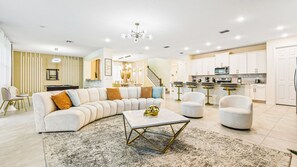 House, Multiple Beds, Pool Access (8905CBD Solara_01) | Living area - Family Oasis W/pool & Spa Near Disney (Kissimmee)