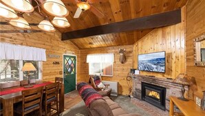 Fireplace - Cozy Red Cabin (Sugarloaf)