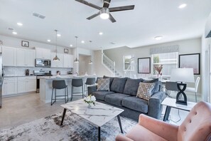 House, Multiple Beds, Pool Access, Pool View (7183OL Solterra) | Living area - Special Deal 5BR Townhome w Pool Near Disney (Davenport)
