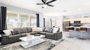 House, Multiple Beds, Pool Access, Pool View (7801BC WH) | Living area - Staying With The Stars 7801 (Kissimmee)