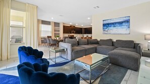 Living area - Storey Lake 6BR Cozy Home Private Pool Near Disney (Kissimmee)