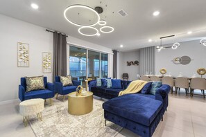 House, Multiple Beds, Pool Access (3740LA WIR) | Living area | MP3 dock - Luxury Family Escape at Windsor Island Orlando (Davenport)