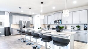 House, Multiple Beds, Pool Access, Pool View (8915THC Solara_01) | Private kitchen | Coffee/tea maker - Luxury Getaway: Pool, Spa, Games, Theater (Kissimmee)