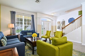 House, Multiple Beds, Pool Access, Pool View (2536HS WH) | Living area - 6BR Private Pool, Spa, Gameroom, Close to Disney (Kissimmee)