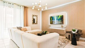 House, Multiple Beds, Pool Access (3613LL WIR) | Living area - Fancy Game Theater 10br Villa W/pool/spa Disney (Davenport)