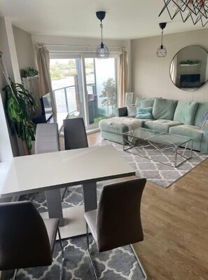 Living area - Modern Waterfront Apartment (Renfrew)