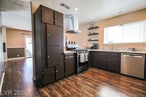 Microwave, oven, stovetop, dishwasher