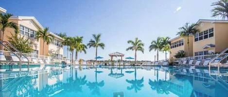 Outdoor pool, a heated pool