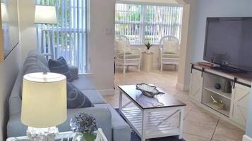 TV, DVD player, books