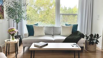 TV connectée, livres, chaîne hi-fi