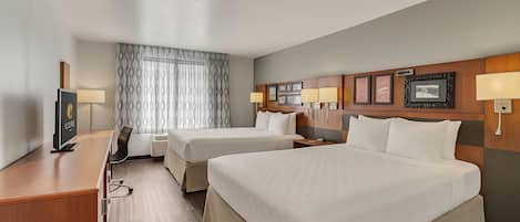 Room, 2 Queen Beds, Non Smoking | Individually decorated, individually furnished, desk, laptop workspace