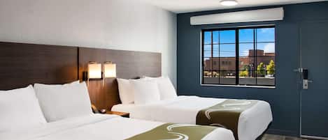 Standard Room, 2 Queen Beds, Non Smoking | Individually furnished, desk, laptop workspace, iron/ironing board