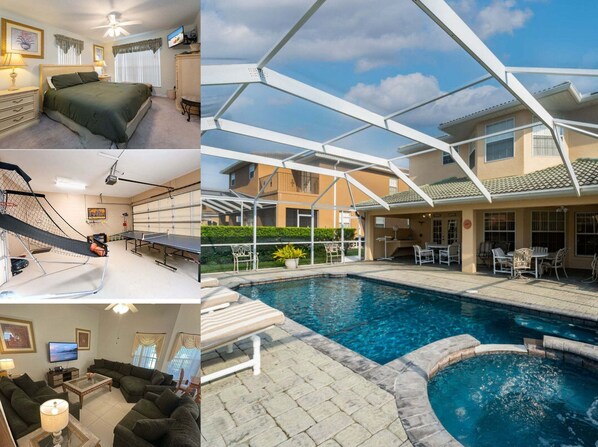 Vacation rental near Disney managed by Orlando rent a villa with a screened in private pool and spa - Budget Friendly/ Pool/Spa/ Game Room/ Gated Community (Davenport)