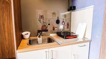 Standard Studio | Dapur peribadi | Peti sejuk mini, bekalan pembersihan, tisu