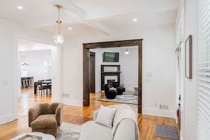 TV, fireplace, offices