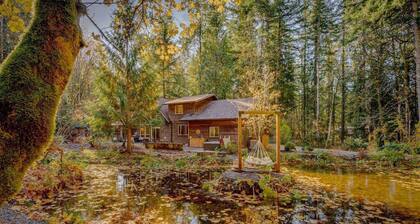 Spectacular Private Mountain Cabin on 6 Acres, Epic Outdoor, Hot Tub, Game Room, Pond