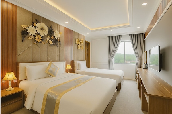 Family Quadruple Room | Egyptian cotton sheets, premium bedding, memory foam beds, minibar