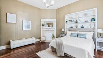 1 bedroom, desk, iron/ironing board, travel cot