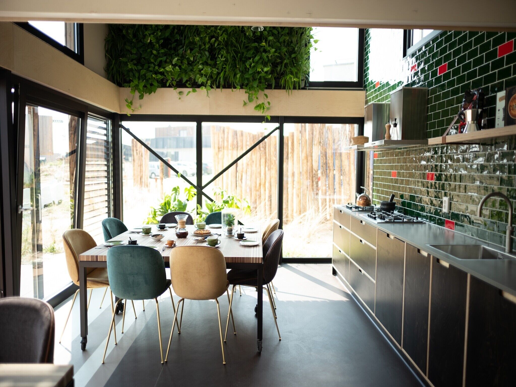 Fridge, microwave, dishwasher, coffee/tea maker